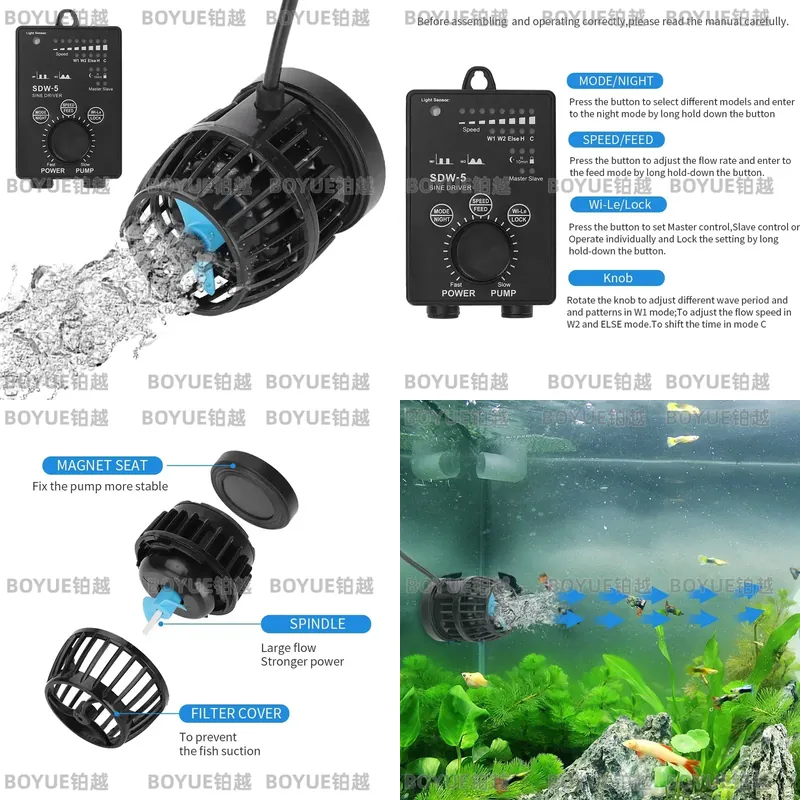 Powerhead Wave Maker - Bomba de Circulación Silenciosa para Acuarios