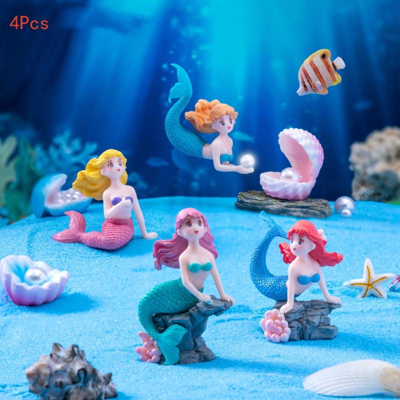 4 Piezas de Adornos de Sirena  - Marine Aquarium For Sale reseña y precio